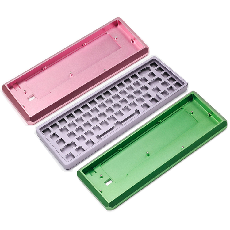  Cnc Milling Machining Anodizing Aluminum Cover Mechanical 68 96 1800 Gaming Keyboard 60% 65% Aluminium Case Parts Service